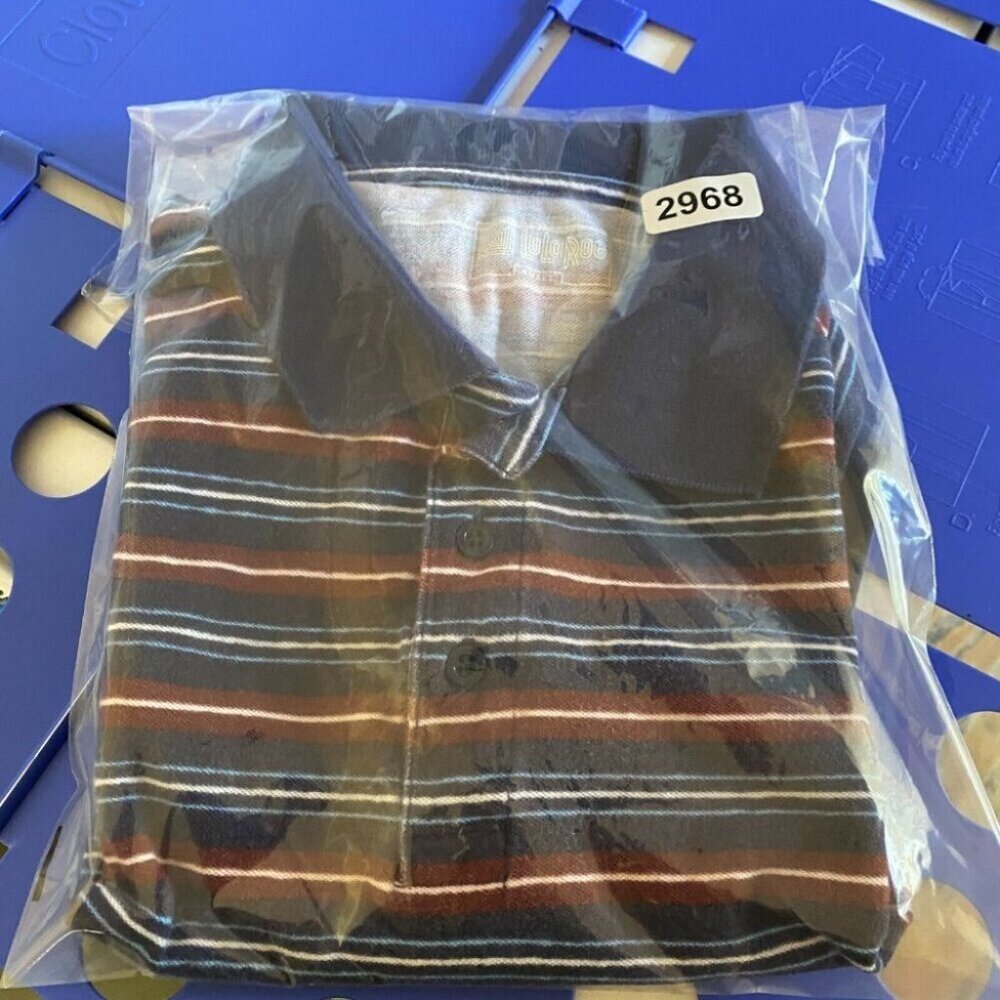 LuLaRoe Polo Shirt Men's Small Striped Short Sleeve Preppy Casual Work - Picture 8 of 9